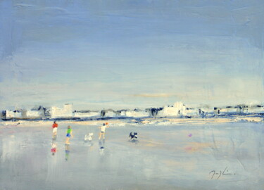 Peinture intitulée "marée-basse-6-" par Maryline Mercier, Œuvre d'art originale, Huile