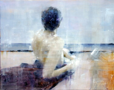 Peinture intitulée "Ligne d'Horizon" par Maryline Mercier, Œuvre d'art originale, Huile