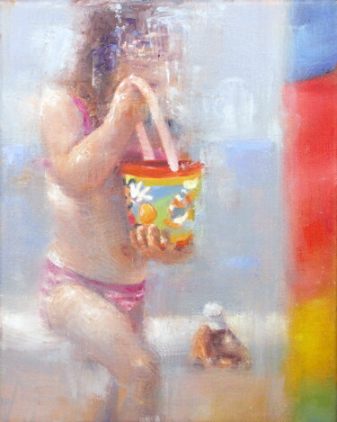 Картина под названием "Les vacances de Mic…" - Maryline Mercier, Подлинное произведение искусства, Масло