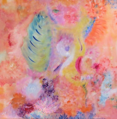 Peinture intitulée "Floral aérien" par Maryline Payssé, Œuvre d'art originale, Acrylique