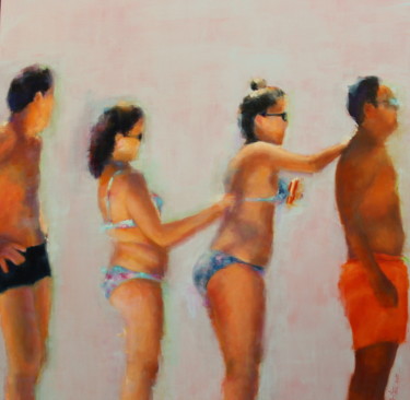 Parité Peinture intitulée "Parité" par Maryline Mercier, Œuvre d'art originale, Huile Monté sur Châssis en bois