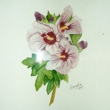 Peinture intitulée "Hibiscus." par Marylou, Œuvre d'art originale