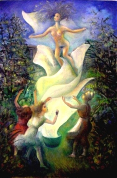 Painting titled "BYE REMEDIOS" by Mary Lozano, Original Artwork, Oil