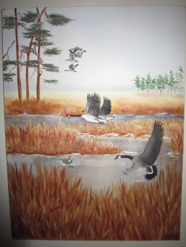 Painting titled "Blackwater Refuge" by Mary Ellen Metler, Original Artwork