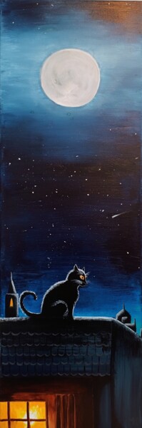 Pittura intitolato "MAGIC CAT" da Maryna Dashyna, Opera d'arte originale, Acrilico