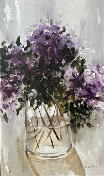 Painting titled "Bouquet — oil paint…" by Maryna Hryhorenko, Original Artwork, Oil Mounted on Wood Stretcher frame