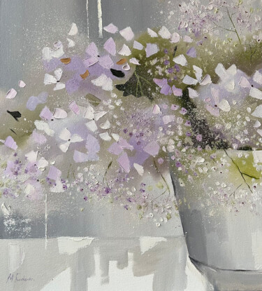 Schilderij getiteld "Hydrangea — flowers…" door Maryna Hryhorenko, Origineel Kunstwerk, Olie Gemonteerd op Frame voor houten…