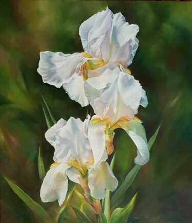 Картина под названием ""Irises"" - Maryna Muratova, Подлинное произведение искусства, Масло