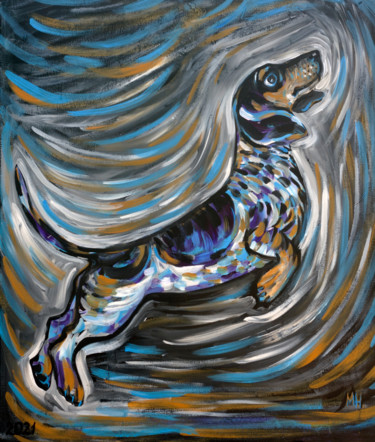 Jump Peinture intitulée "Jump" par Maryna Novohorodska, Œuvre d'art originale, Acrylique