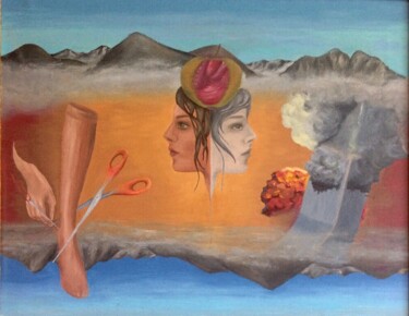 Malerei mit dem Titel "Politica" von Maryna Sakalouskaya, Original-Kunstwerk, Öl