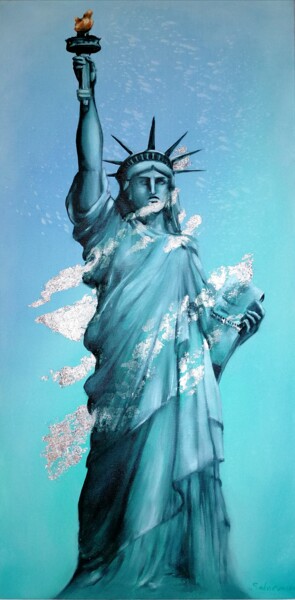 Pittura intitolato "Statua della Libertà" da Maryna Sakalouskaya, Opera d'arte originale, Olio