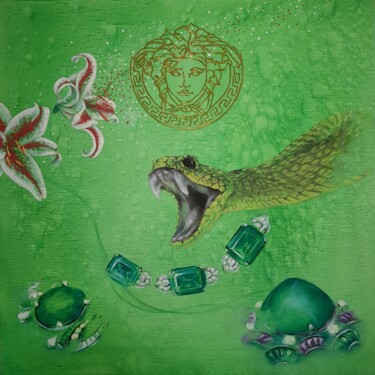 Pittura intitolato "Snake" da Maryna Sakalouskaya, Opera d'arte originale, Olio