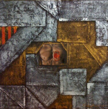 Peinture intitulée "Cuore rosso-nero" par Maryna Sakalouskaya, Œuvre d'art originale, Huile