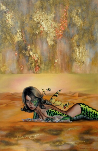 「Reptilis」というタイトルの絵画 Maryna Sakalouskayaによって, オリジナルのアートワーク, オイル