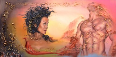Pittura intitolato "Amore di Medusa" da Maryna Sakalouskaya, Opera d'arte originale, Olio