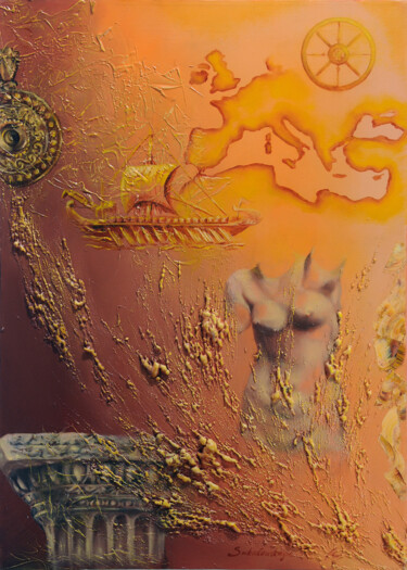 Pintura titulada "Oro antico" por Maryna Sakalouskaya, Obra de arte original, Oleo