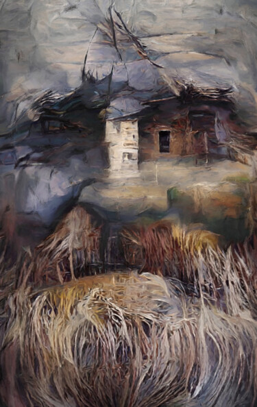 Painting titled "Abandoned house" by Maryna Sevastyanova, Original Artwork, Acrylic