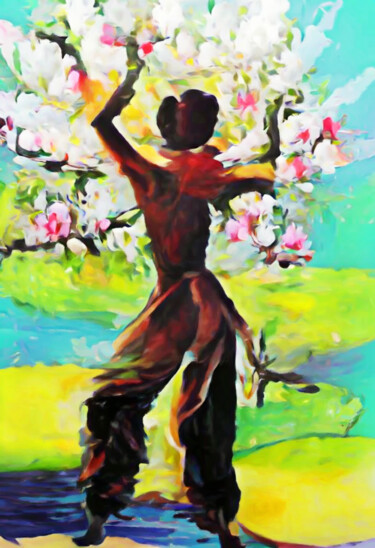 Картина под названием "Apple tree Rumba" - Maryna Sevastyanova, Подлинное произведение искусства, Акрил