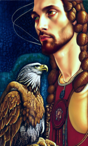 Malerei mit dem Titel "Eagle wisdom" von Maryna Sevastyanova, Original-Kunstwerk, Acryl