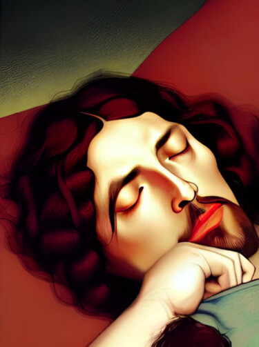 Painting titled "Lazy lover" by Maryna Sevastyanova, Original Artwork, Acrylic