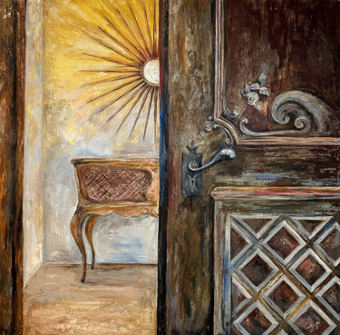 Painting titled "Door. Oil Painting" by Maryna Shefer, Original Artwork, Oil