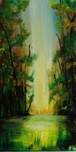 Painting titled "Schwarzwald" by Maryna Trapp, Original Artwork, Oil