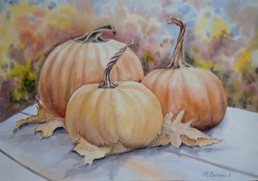 Painting titled "Autumn mood" by Maryna Voitenko, Original Artwork, Watercolor