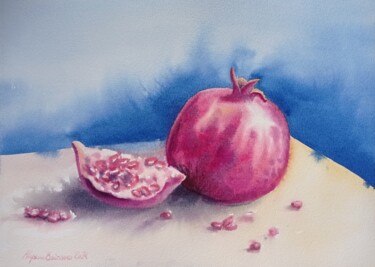 Painting titled "Red" by Maryna Voitenko, Original Artwork, Watercolor