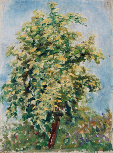 Painting titled "Flourishing tree" by Maryna Weber, Original Artwork, Oil