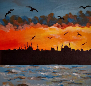 Картина под названием "Istanbul original a…" - Maryna Yasar, Подлинное произведение искусства, Акрил