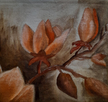 Pittura intitolato "Magnolia original o…" da Maryna Yasar, Opera d'arte originale, Olio