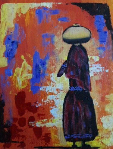 Painting titled "Indian Women Painti…" by Maryna Yasar, Original Artwork, Acrylic