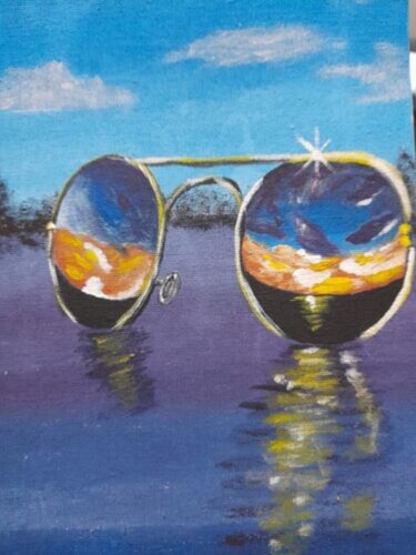 Картина под названием "Seaside Vacation Or…" - Maryna Yasar, Подлинное произведение искусства, Акрил