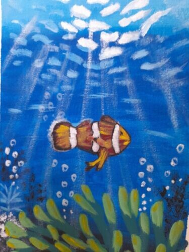 Malerei mit dem Titel "Underwater Original…" von Maryna Yasar, Original-Kunstwerk, Acryl