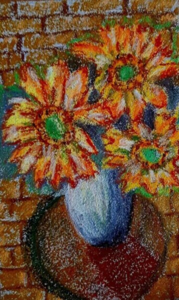 Painting titled "Sunflowers Original…" by Maryna Yasar, Original Artwork, Acrylic