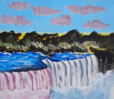 Painting titled "Niagara Falls Origi…" by Maryna Yasar, Original Artwork, Acrylic