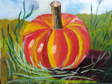 「Pumpkin original pa…」というタイトルの絵画 Maryna Yasarによって, オリジナルのアートワーク, アクリル