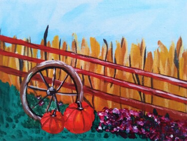 Painting titled "Harvest original ac…" by Maryna Yasar, Original Artwork, Acrylic