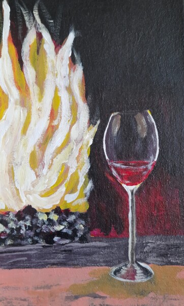 Painting titled "Glass vine Art" by Maryna Yasar, Original Artwork, Acrylic