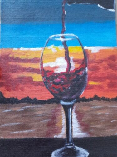 Painting titled "Drink original pain…" by Maryna Yasar, Original Artwork, Acrylic