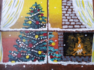 Pittura intitolato "Christmas Morning P…" da Maryna Yasar, Opera d'arte originale, Acrilico