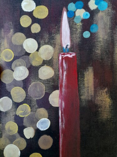 Painting titled "Candles Wall Art Na…" by Maryna Yasar, Original Artwork, Acrylic