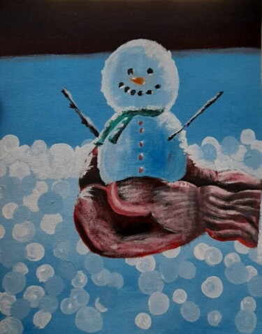 Картина под названием "Christmas Painting" - Maryna Yasar, Подлинное произведение искусства, Акрил