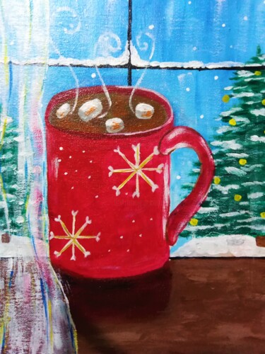 Peinture intitulée "Winter Scene Painti…" par Maryna Yasar, Œuvre d'art originale, Acrylique