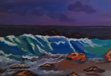 Картина под названием "Virginia Beach Pain…" - Maryna Yasar, Подлинное произведение искусства, Акрил