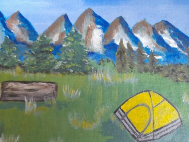 「Camping Painting」というタイトルの絵画 Maryna Yasarによって, オリジナルのアートワーク, アクリル