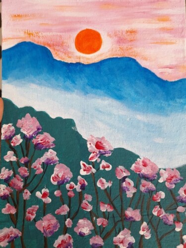 Pintura intitulada "Sakura original pai…" por Maryna Yasar, Obras de arte originais, Acrílico