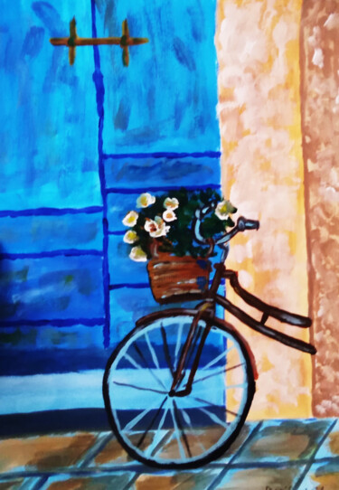 Painting titled "Bike original paint…" by Maryna Yasar, Original Artwork, Acrylic