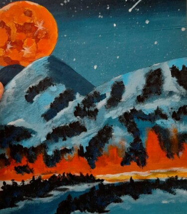 Картина под названием "Colorado Landscape…" - Maryna Yasar, Подлинное произведение искусства, Акрил