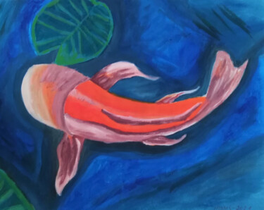 Painting titled "Koi fish original p…" by Maryna Yasar, Original Artwork, Acrylic